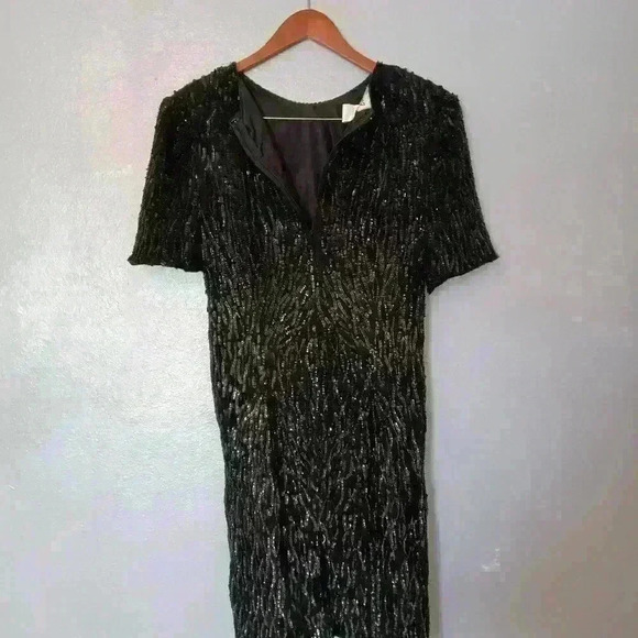 Stenay Sequined Silk Dress Size 10 - Picture 4 of 16